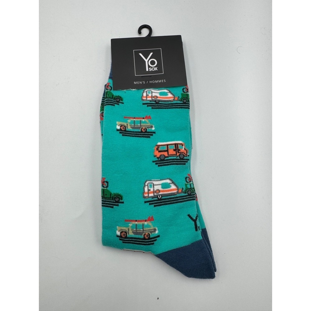 Yo‎ Sox Crew Socks Mens 7-12 Turquoise Stretch Cozy Performance Activewear NWT